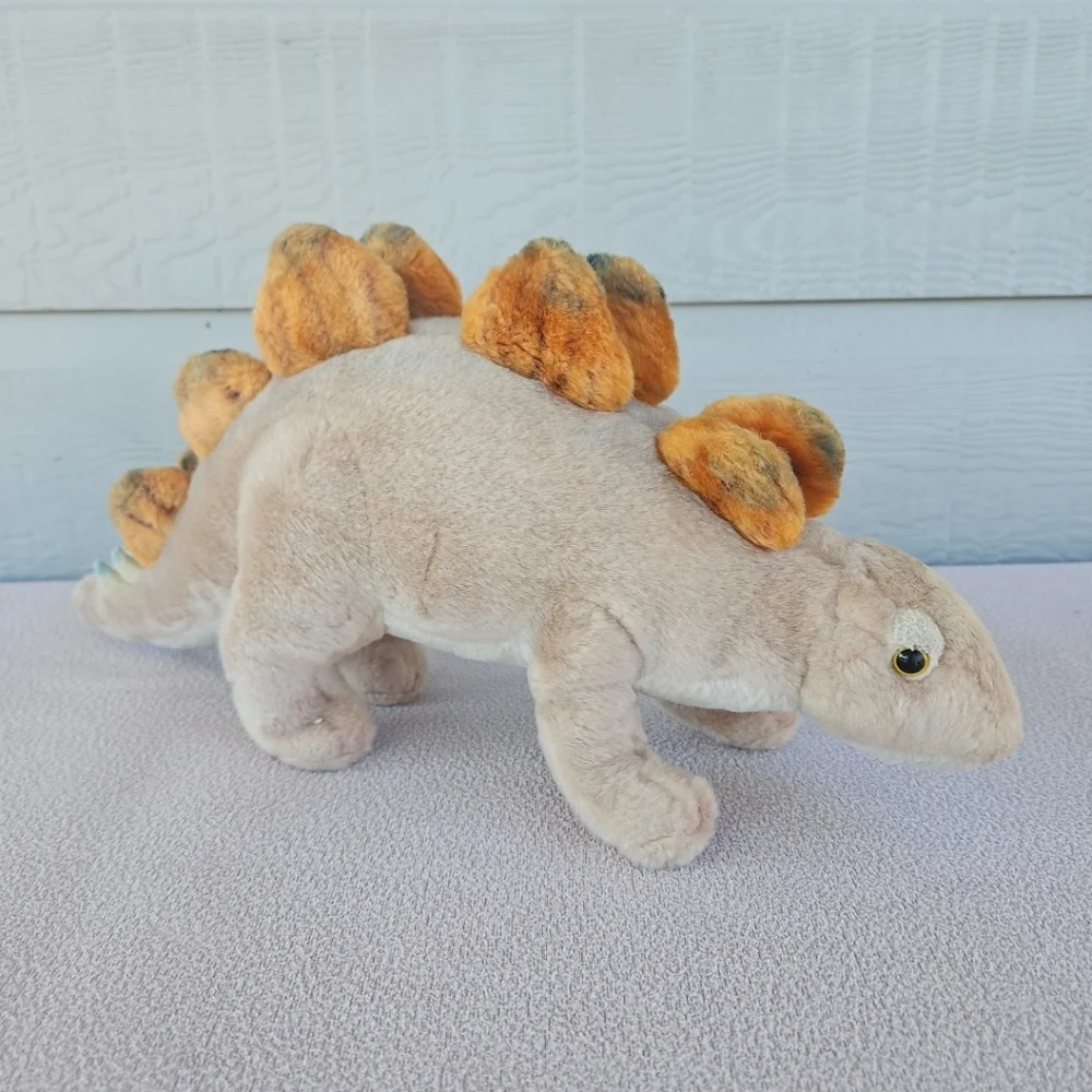 Dinosaur Stegosaurus Plush Demdaco Nate & Jules Brown Orange Stuffed Toy 17